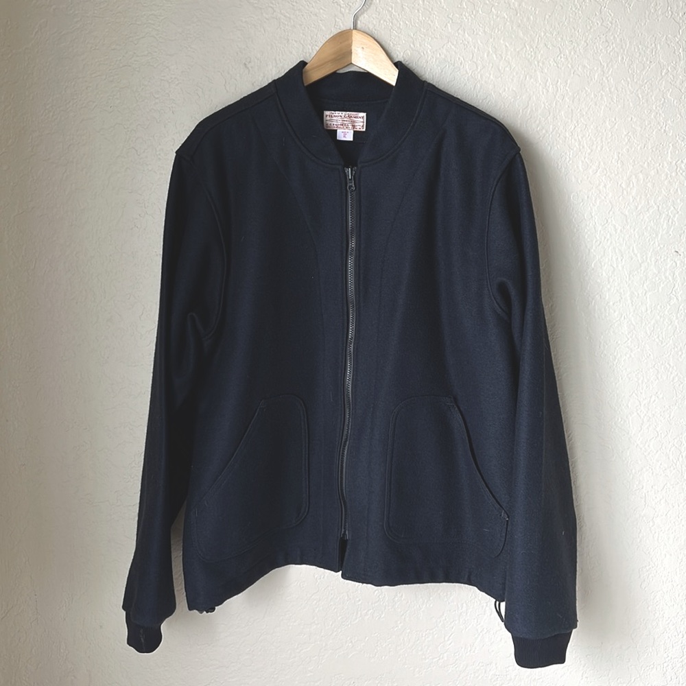 Filson garment vintage virgin wool black  zip jacket/jacket liner